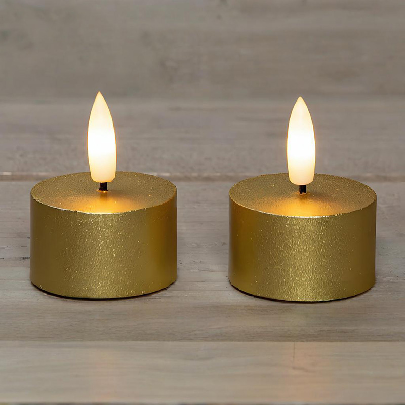 Sraith de 2 choinnle lasracha tealight órga